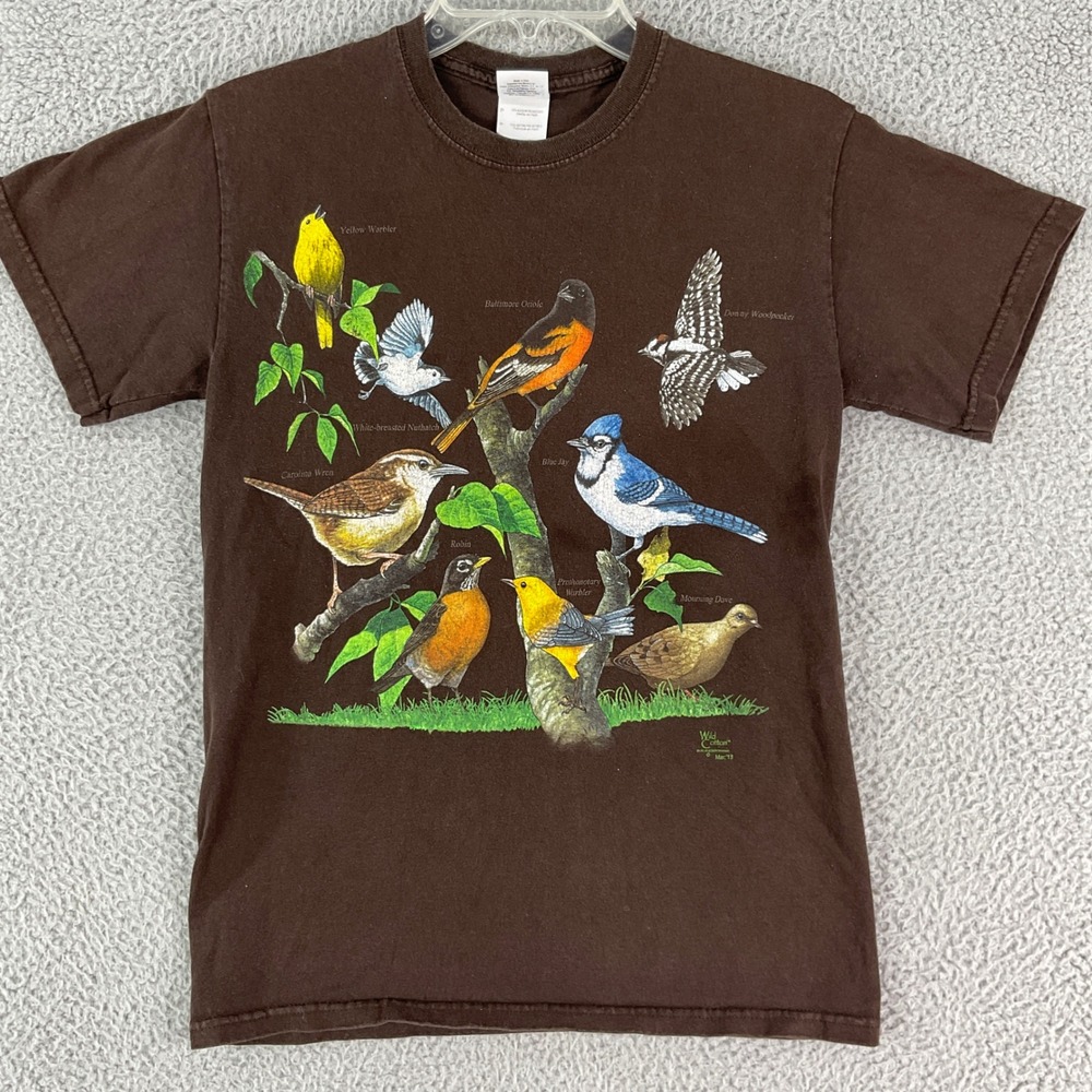Gildan Bird Graphic T-Shirt Women S Brown Wild Cotton Nature Wildlife Tee - Picture 3 of 7